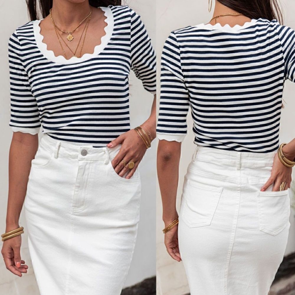 Black & White Striped Top